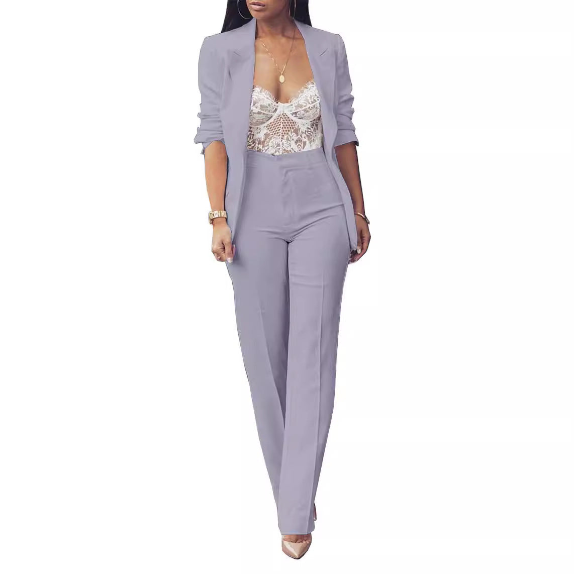 Pure Long Sleeveless Simple Draping Wide Leg Casual Suit See size chart under “more details”