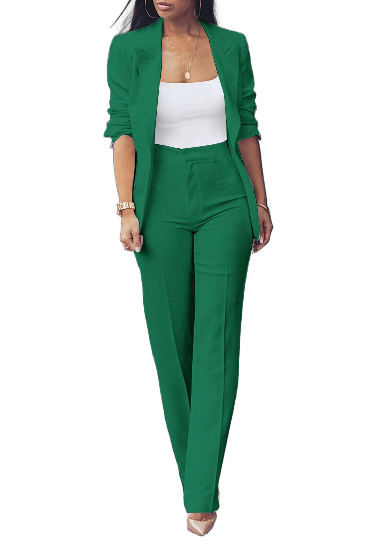Pure Long Sleeveless Simple Draping Wide Leg Casual Suit See size chart under “more details”
