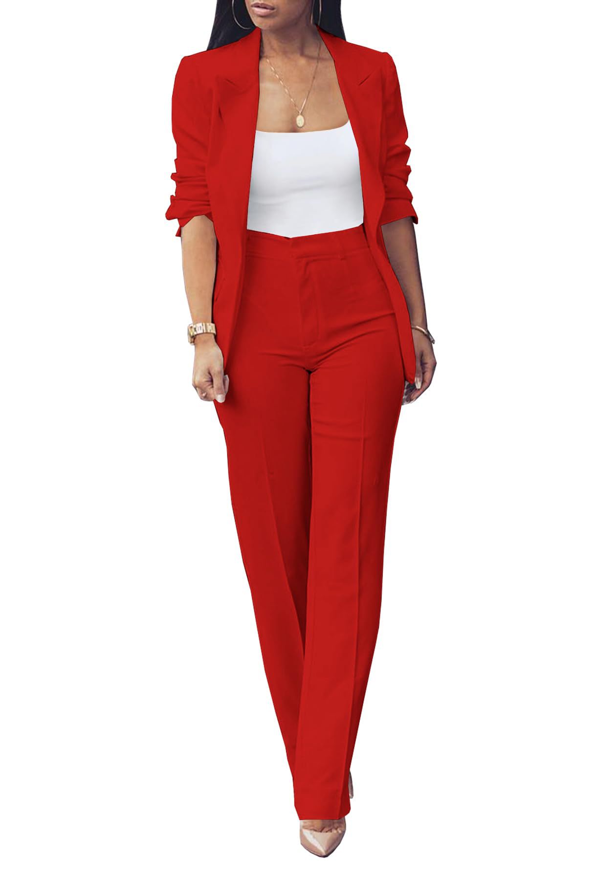 Pure Long Sleeveless Simple Draping Wide Leg Casual Suit See size chart under “more details”