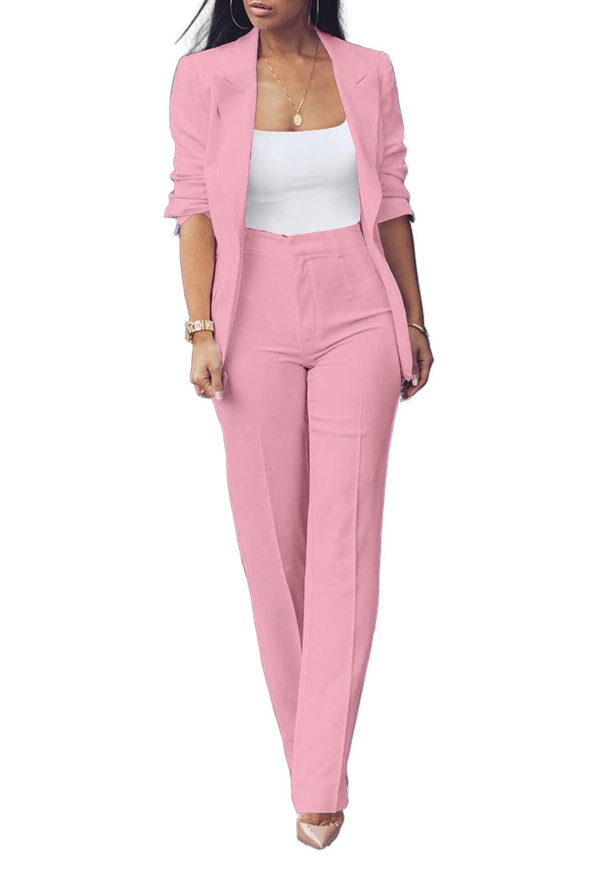 Pure Long Sleeveless Simple Draping Wide Leg Casual Suit See size chart under “more details”