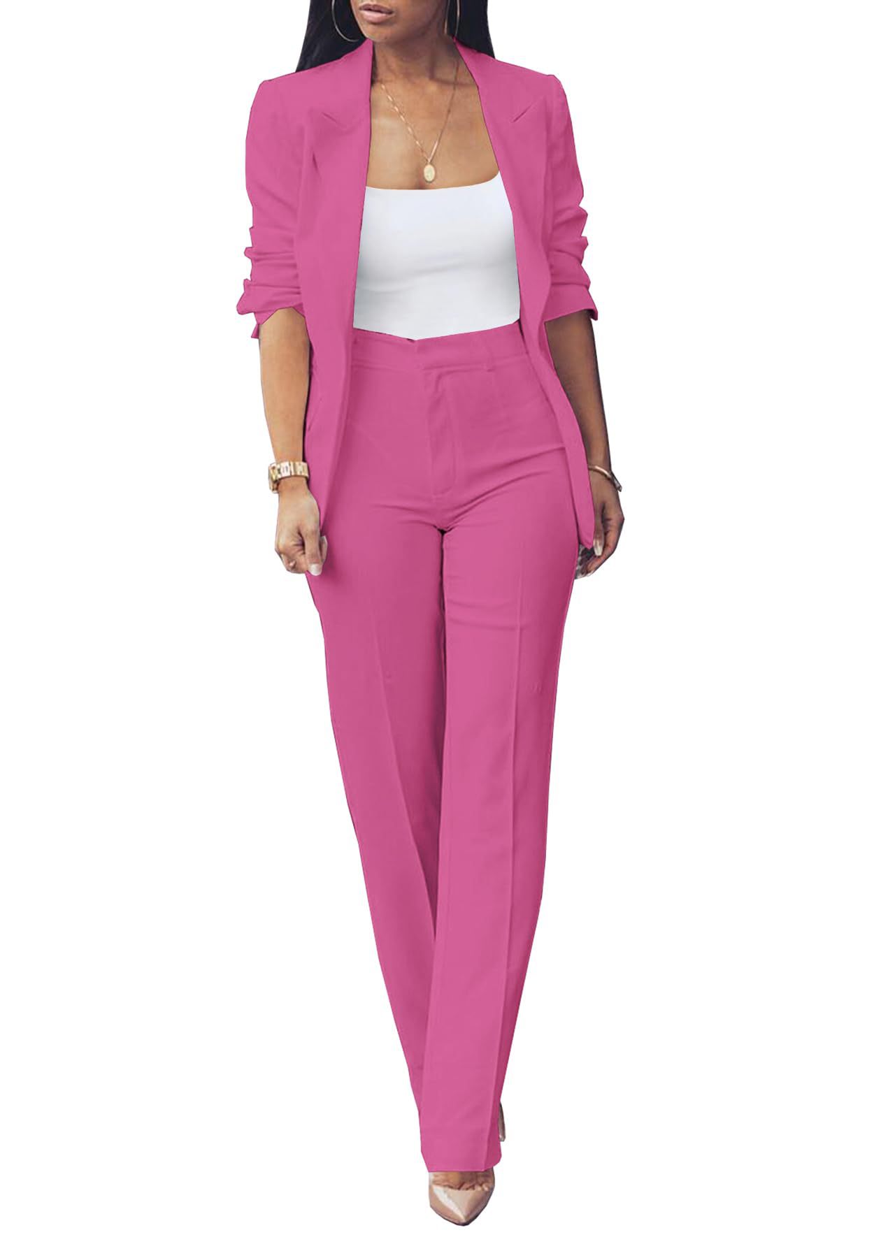 Pure Long Sleeveless Simple Draping Wide Leg Casual Suit See size chart under “more details”