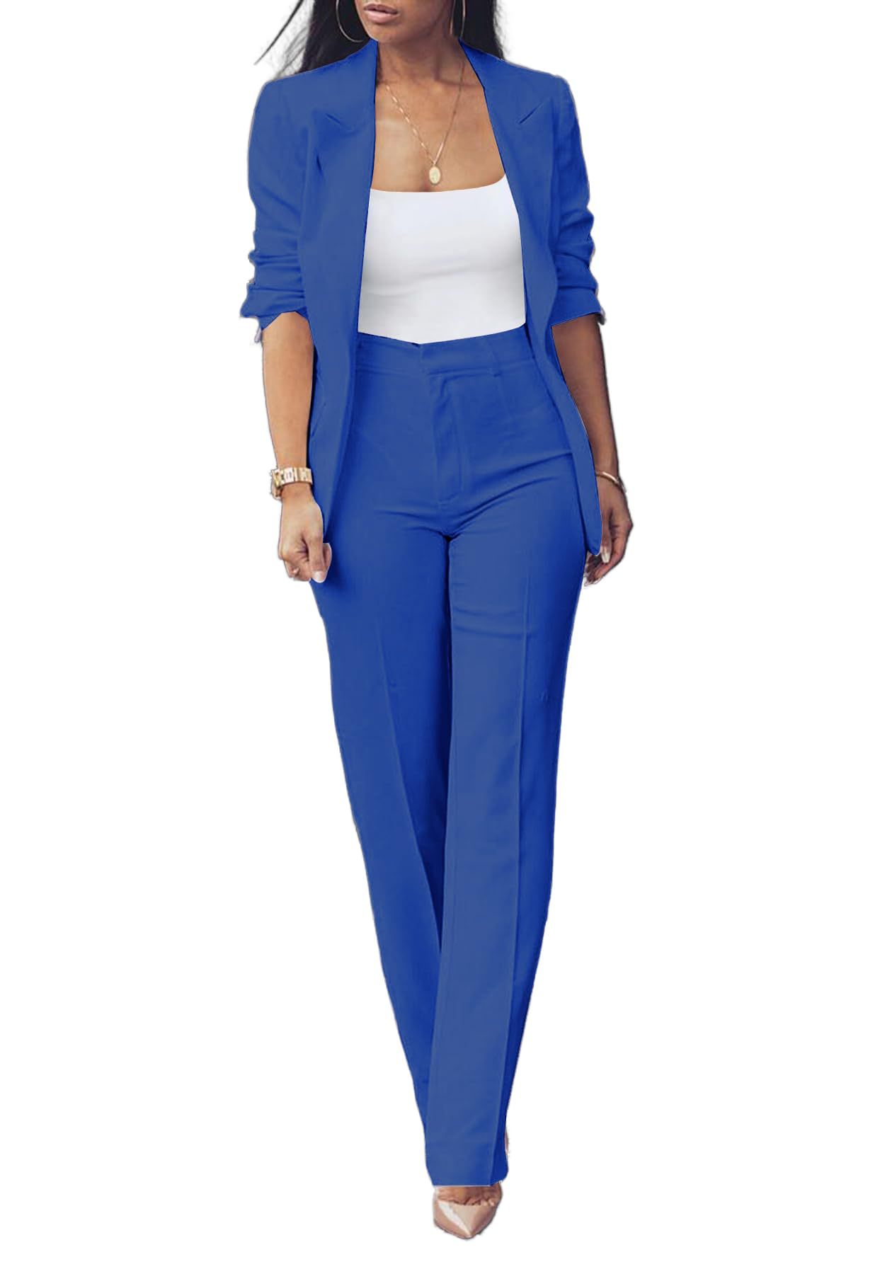 Pure Long Sleeveless Simple Draping Wide Leg Casual Suit See size chart under “more details”