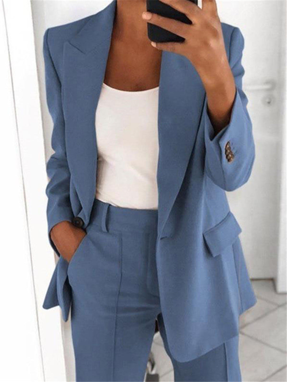 Pure Long Sleeveless Simple Draping Wide Leg Casual Suit See size chart under “more details”