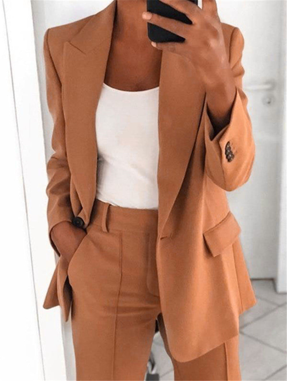 Pure Long Sleeveless Simple Draping Wide Leg Casual Suit See size chart under “more details”