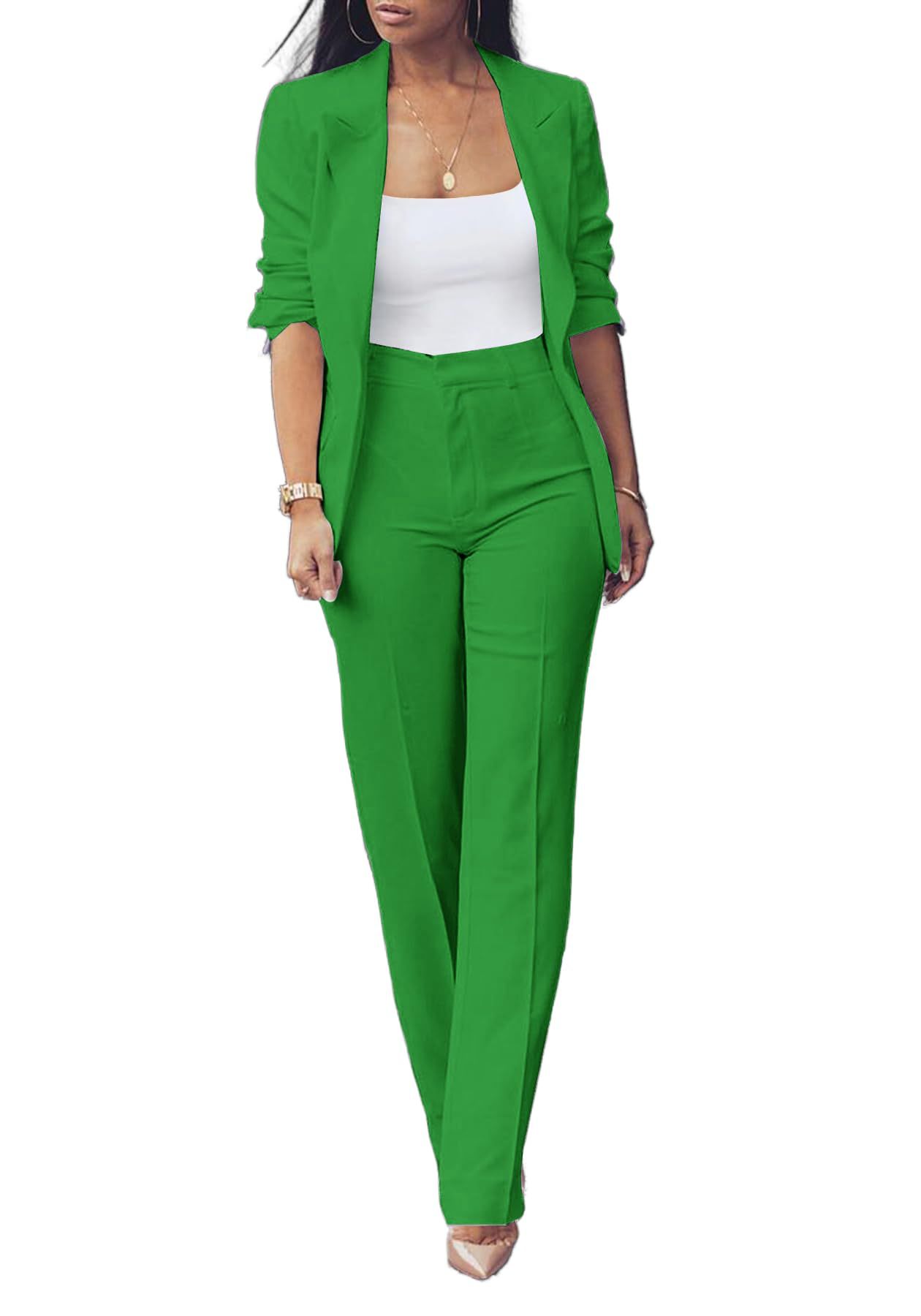 Pure Long Sleeveless Simple Draping Wide Leg Casual Suit See size chart under “more details”